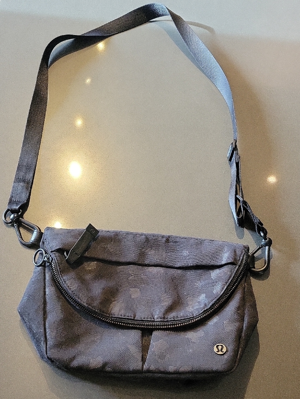lululemon athletica Charcoal Gray/Black Crossbody Sling Bag